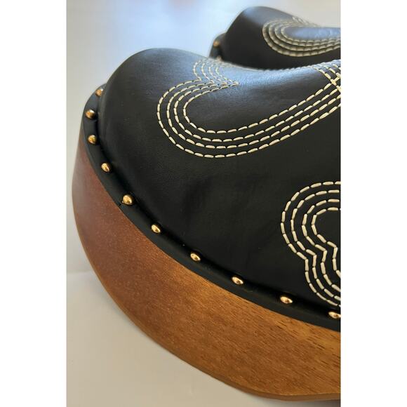 FARM Rio Black Sandals with Brown Platform - Picture 8 of 12